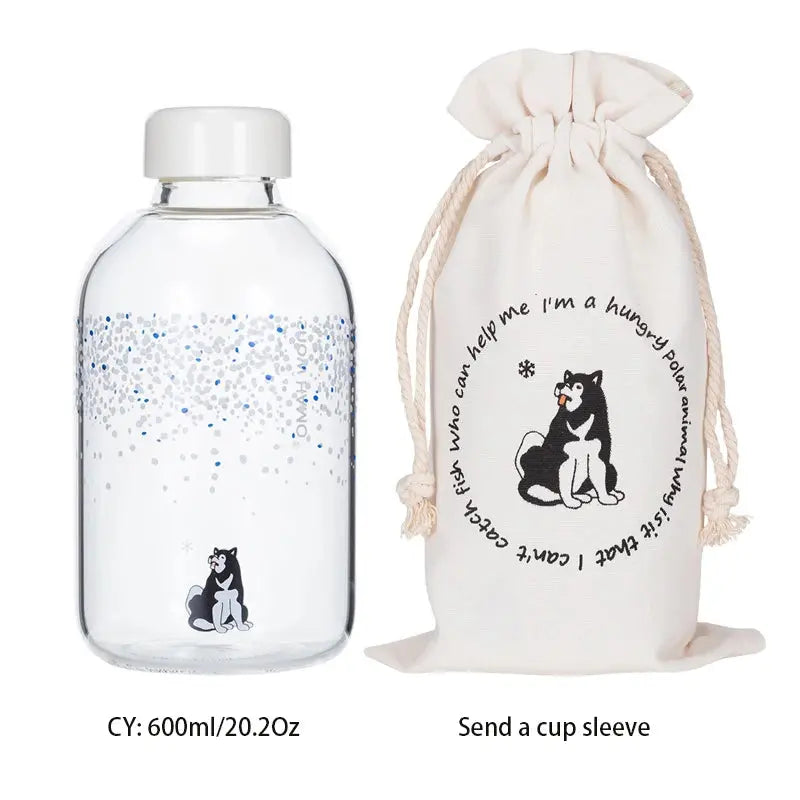 Gourde d'Eau en Verre Borosilicate avec Manchon 600ml