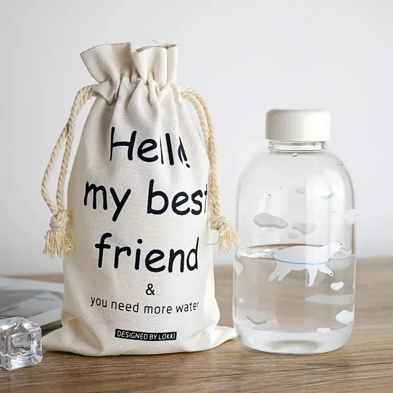 Gourde d'Eau en Verre Borosilicate avec Manchon 600ml