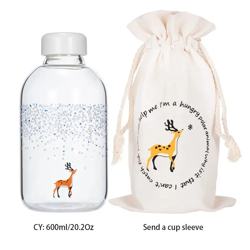 Gourde d'Eau en Verre Borosilicate avec Manchon 600ml