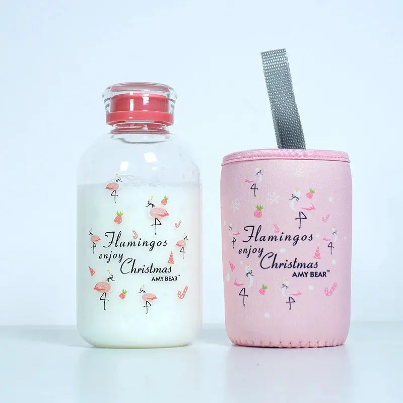 Gourde d'Eau en Verre Borosilicate avec Manchon 600ml